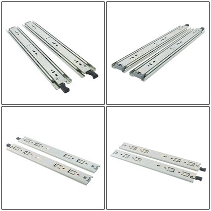 Solid Spare 1 Pair Locking Drawer Slides 16" Full Extension & Lock 150lbs Capacity