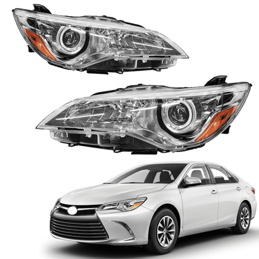 Solid Spare For 2015 2016 2017 Toyota Camry Pair Projector Headlight Assembly Chrome LH RH