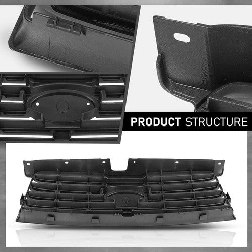 Solid Spare Fit For 2006-2008 Subaru Forester Front Bumper Upper Grille Black & Silver