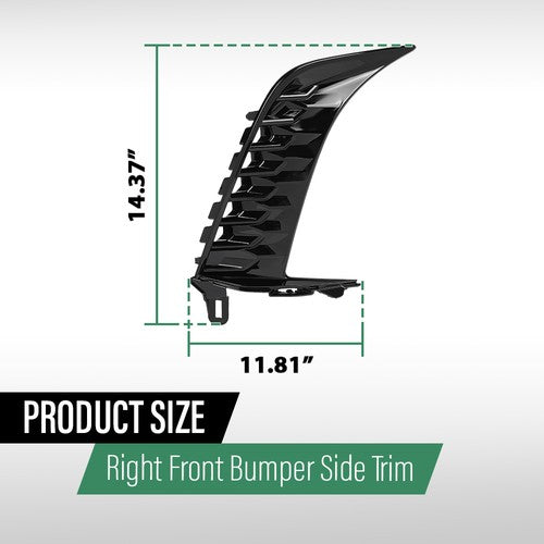 Solid Spare Front Bumper Trim W/o Sensor Hole Fit For 2025 Toyota Camry SE Sedan Right Side