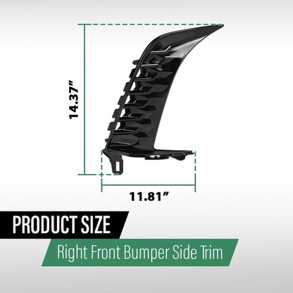 Solid Spare Front Bumper Trim W/o Sensor Hole Fit For 2025 Toyota Camry SE Sedan Right Side