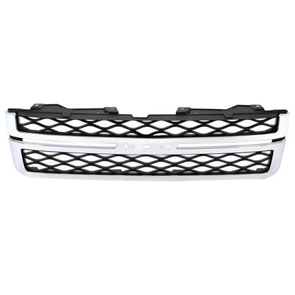 Solid Spare Grille Assembly For 2011-14 Silverado 2500 HD Silverado 3500 HD Black and Chrome