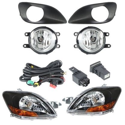 Solid Spare Driver+Passenger Side Fog Lights For 2007-2011 Toyota Yaris Halogen Headlights