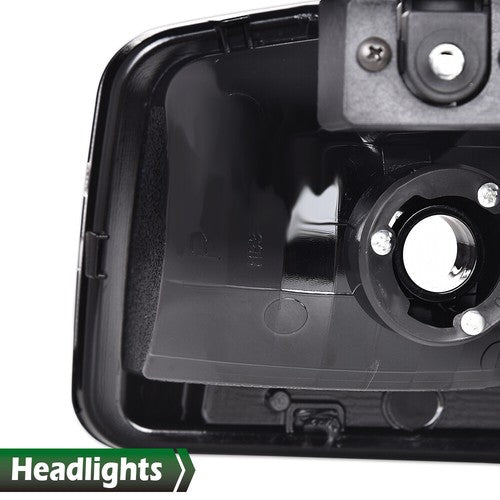 Solid Spare Fit For 1999-2007 GMC Sierra/Yukon Smoke Amber LED DRL Headlights+Bumper Lamps