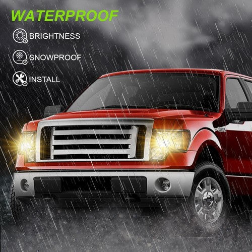 Solid Spare Black Headlights+Tail Lights Brake Lamps Fit For 2009-2014 Ford F150 Pickup