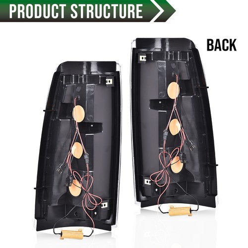 Solid Spare Red LED Tail Lights Fit for 1999-2006 Chevy Silverado 99-02 GMC Sierra 1500 2500