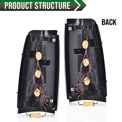 Solid Spare Red LED Tail Lights Fit for 1999-2006 Chevy Silverado 99-02 GMC Sierra 1500 2500