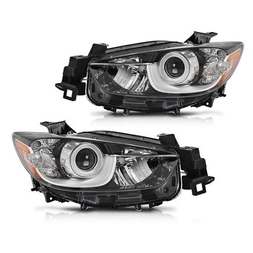 Solid Spare Pair Headlights Clear Lens Fit For 2013-2016 Mazda CX-5 Halogen Headlamps L+R