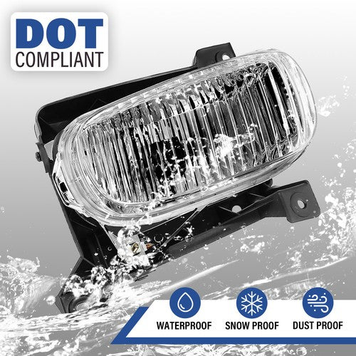 Solid Spare Front Fog Driving Lights Clear Lens w/ Bulbs For Toyota Tundra 2000-2006 LH＆RH