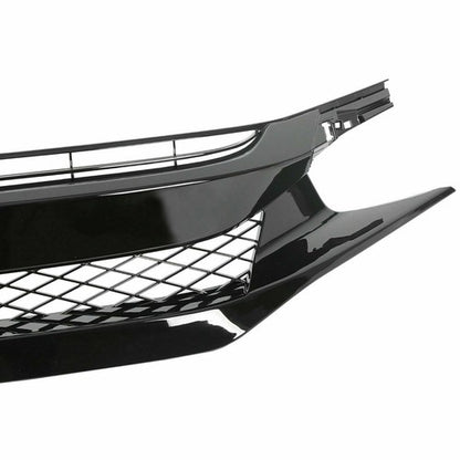 Solid Spare Front Grille For Honda Civic 2019-2021 2020 Coupe Sedan Type-r Style Black Mesh