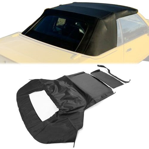 Solid Spare Black Soft Top with Plastic Window FOR 1983-90 1993 Ford Mustang Convertible 2DR