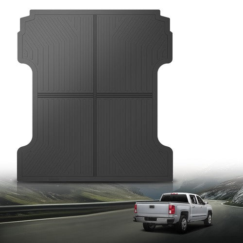 Solid Spare Fit For 2014-2018 Silverado Sierra 1500 5.8FT All Weather TPE Truck Bed Mat