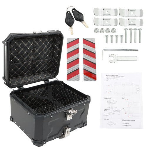 Solid Spare Motorcycle 55L Top Case Tail Box Waterproof Luggage Aluminum Trunk Storage