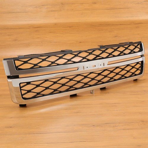 Solid Spare Grille Assembly For 2011-14 Silverado 2500 HD Silverado 3500 HD Black and Chrome