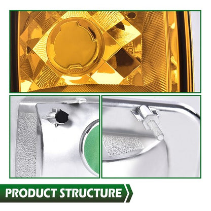 Solid Spare Fit For 2003-2008 H2 Hummer Amber Lens Front Turn Signal Light Parking Lamp
