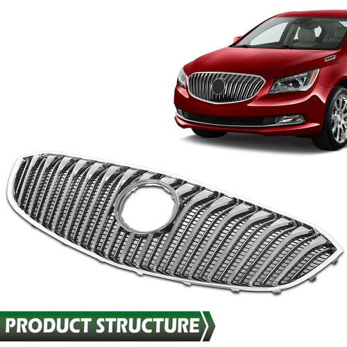 Solid Spare Fit For 14-16 Buick Lacrosse Front Bumper Upper Grille Grill Chrome GM1200705