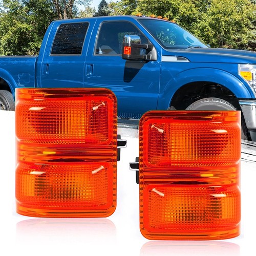 Solid Spare Pair Amber Side Mirror Marker Signal Lights For Ford F250-550 F350 F450 2008-16