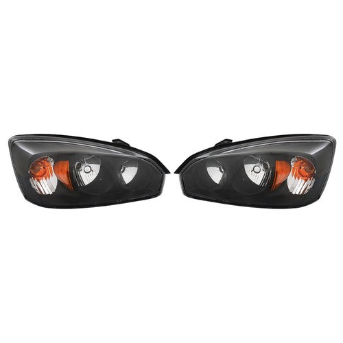 Solid Spare For Chevy Malibu 2004-2008 Headlights Headlamps Housing Halogen Black RH & LH