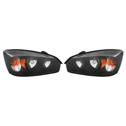 Solid Spare For Chevy Malibu 2004-2008 Headlights Headlamps Housing Halogen Black RH & LH