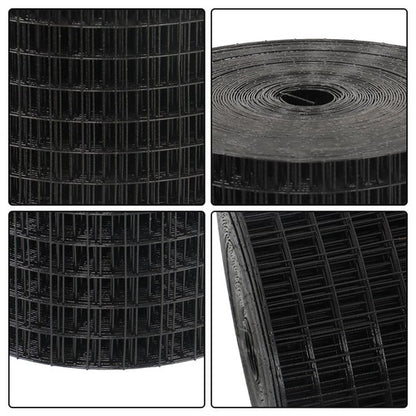 Solid Spare 16 Gauge Black Welded Wire Fence Vinyl Coated Chicken Rabbit Mesh 1inch 24"x100'