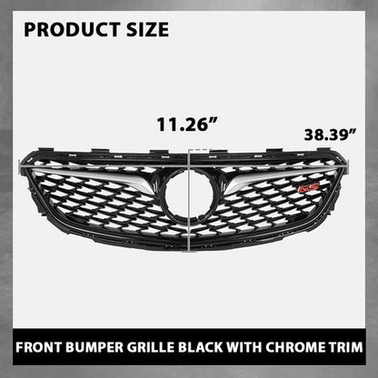 Solid Spare Fit For 2018-2020 Buick Regal Sportback Front Bumper Upper Grille Black & Chrome