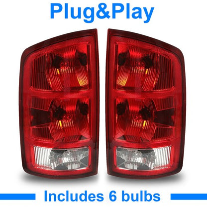 Solid Spare DOT Tail Lights Brake Lamps w/Bulbs For Dodge Ram 1500 2500 3500 2002-2006 03 04