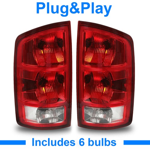 Solid Spare DOT Tail Lights Brake Lamps w/Bulbs For Dodge Ram 1500 2500 3500 2002-2006 03 04