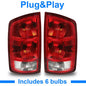 Solid Spare DOT Tail Lights Brake Lamps w/Bulbs For Dodge Ram 1500 2500 3500 2002-2006 03 04
