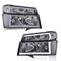 Solid Spare Fit For 2004-2012 GMC Colorado Canyon Smoked/Clear LED DRL Headlight Lamps