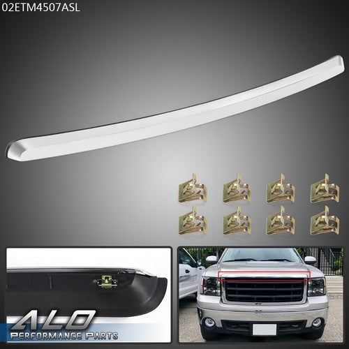 Solid Spare GM1235109 Hood Molding Trim Chrome Fit For 2007-2013 GMC Sierra 1500 2500 3500