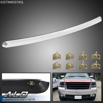 Solid Spare GM1235109 Hood Molding Trim Chrome Fit For 2007-2013 GMC Sierra 1500 2500 3500