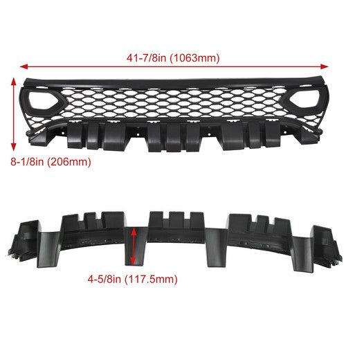 Solid Spare For 2015-23 DODGE CHARGER RT SCAT PACK SRT STYLE Front Upper + Lower Grille Kit