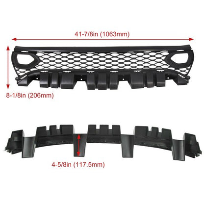 Solid Spare For 2015-23 DODGE CHARGER RT SCAT PACK SRT STYLE Front Upper + Lower Grille Kit