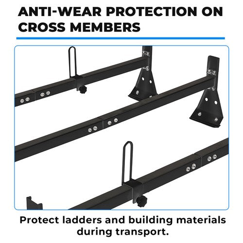 Solid Spare 59" 800lbs For Chevy Express Fullsize Van 3 bar 96-23 Ladder Roof Rack Cross Bar