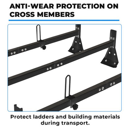 Solid Spare 59" 800lbs For Chevy Express Fullsize Van 3 bar 96-23 Ladder Roof Rack Cross Bar