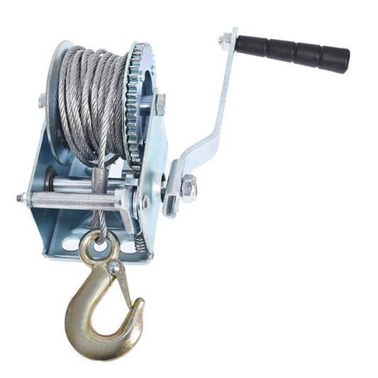 Solid Spare Hand Winch 600 lbs Heavy Duty Steel Cable Crank Gear Winch ATV Boat Trailer