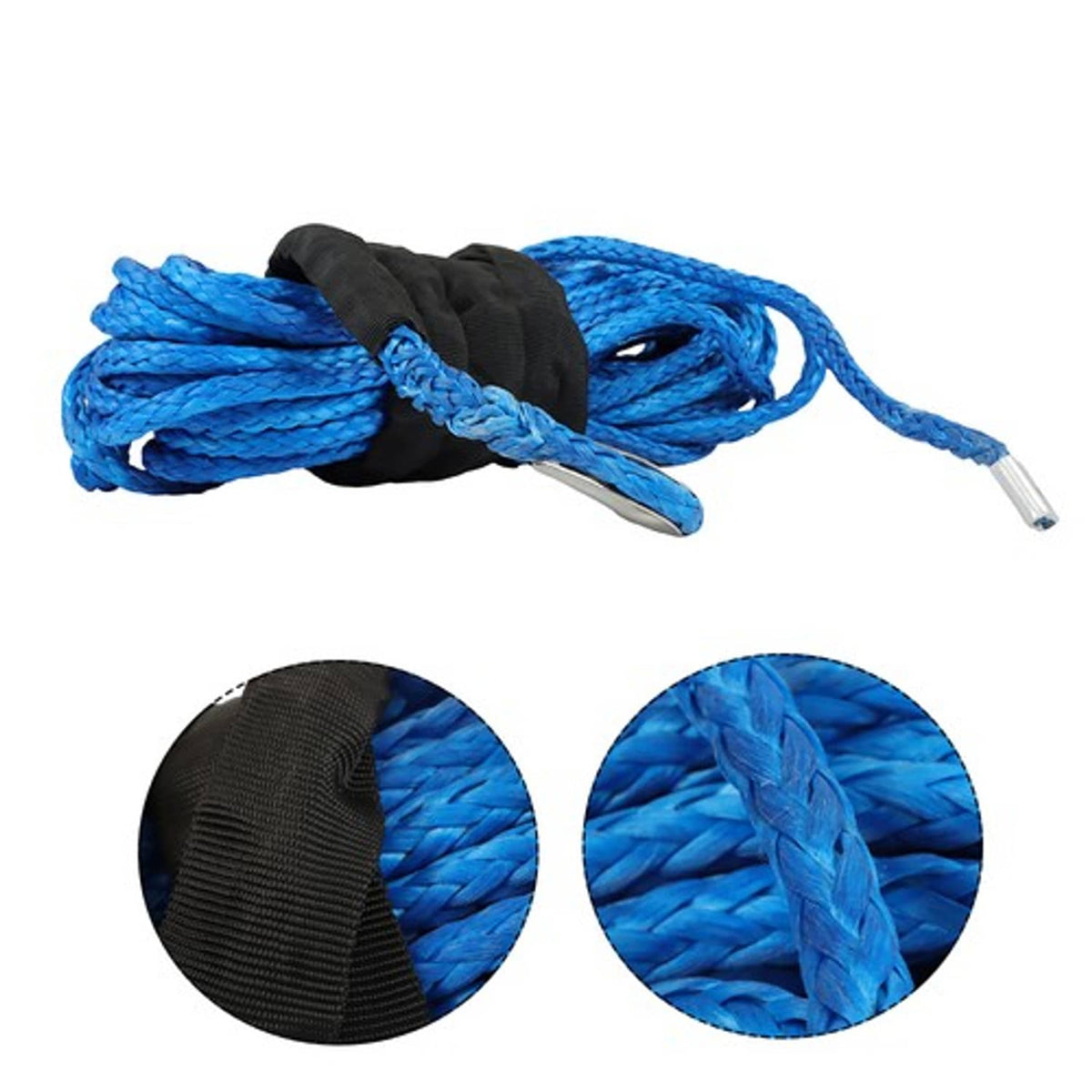 Solid Spare For ATV 5/16"x50' 12000LBS Blu Synthetic Winch Rope Line Recovery Cable