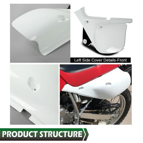 Solid Spare Side Cover Panel Side Fairing Left+Right Fit For 1993-2021 Honda XR650L White