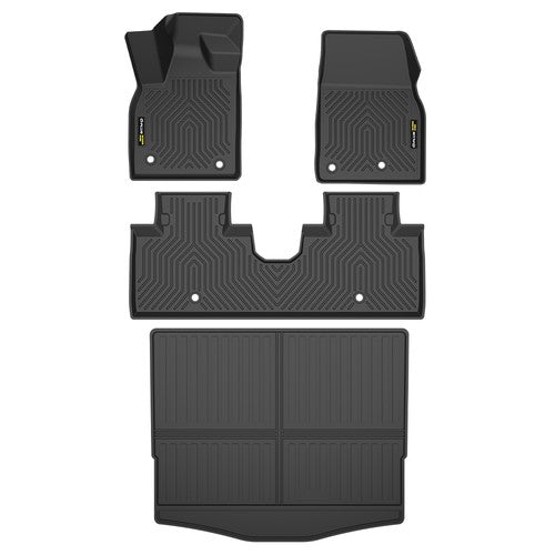 Solid Spare TPE Floor Mats+Cargo Liner Fit For 2021-2024 Ford Mustang Mach E All Weather