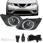 Solid Spare For 2014-2016 Nissan Rogue Clear Fog Lights Kit with Switch Bulbs Bezel Wiring