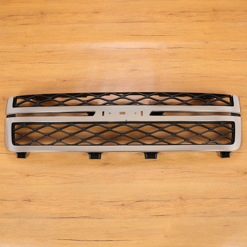 Solid Spare Grille Assembly For 2011-14 Silverado 2500 HD Silverado 3500 HD Black and Chrome