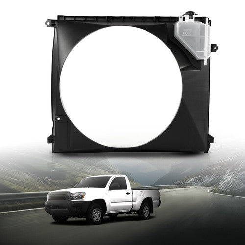 Solid Spare Black Radiator Fan Shroud With Coolant Reservoir Fit For Toyota Tacoma 2005-2015