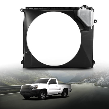 Solid Spare Black Radiator Fan Shroud With Coolant Reservoir Fit For Toyota Tacoma 2005-2015