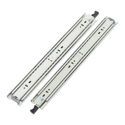 Solid Spare 1 Pair Locking Drawer Slides 18" Full Extension & Lock 150lbs Capacity