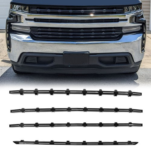 Solid Spare FOR 2019-2021 Chevy Silverado 1500 Black Grille insert Trim Grill overlay LT RST
