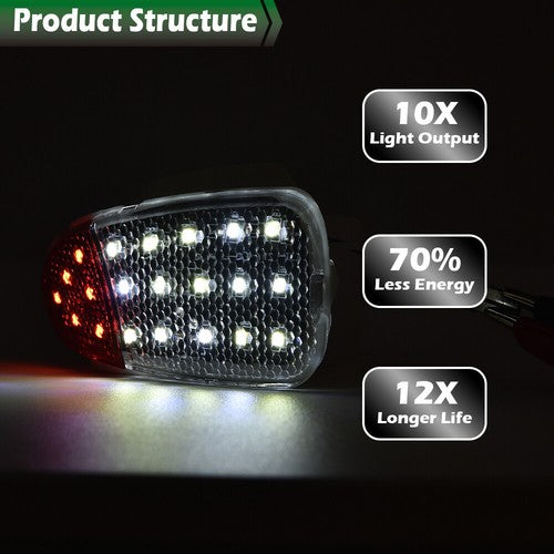 Solid Spare 2x LED Panel Door Interior Courtesy Light Lamp Fit For 1997-2003 Ford F150 F250