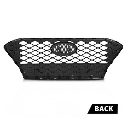 Solid Spare Front Bumper Upper Grille Grill Black Chrome Fit For 2018-2021 Hyundai Kona