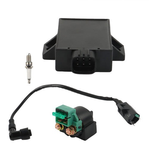 Solid Spare Ignition Coil CDI Spark Plug&Starter Solenoid Relay For Kawasaki Bayou 220 96-02