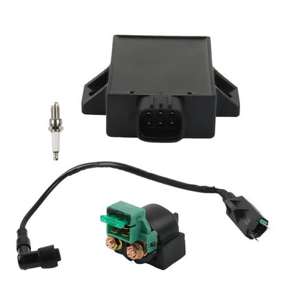 Solid Spare Ignition Coil CDI Spark Plug&Starter Solenoid Relay For Kawasaki Bayou 220 96-02