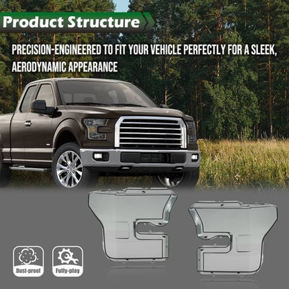 Solid Spare Fit For 2015-2017 Ford F-150 F150 Left+Right Headlight Replacement Lens Smoke